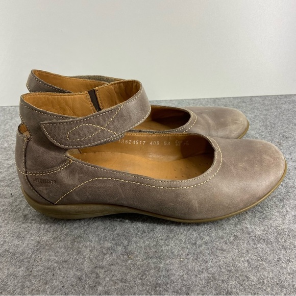 Mephisto Gorgeous Grey/Tan Leather Ballet Mary Jane Style Flats Women’s Size 7.5 - Picture 11 of 11